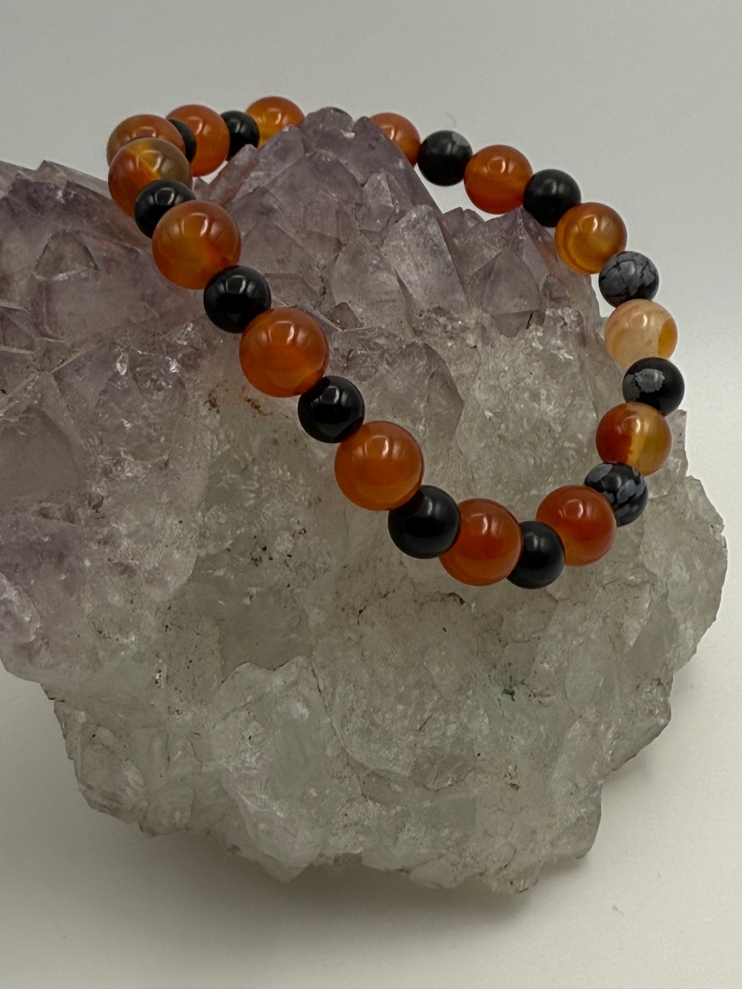 Empowered Balance Bracelet – Carnelian & Obsidian