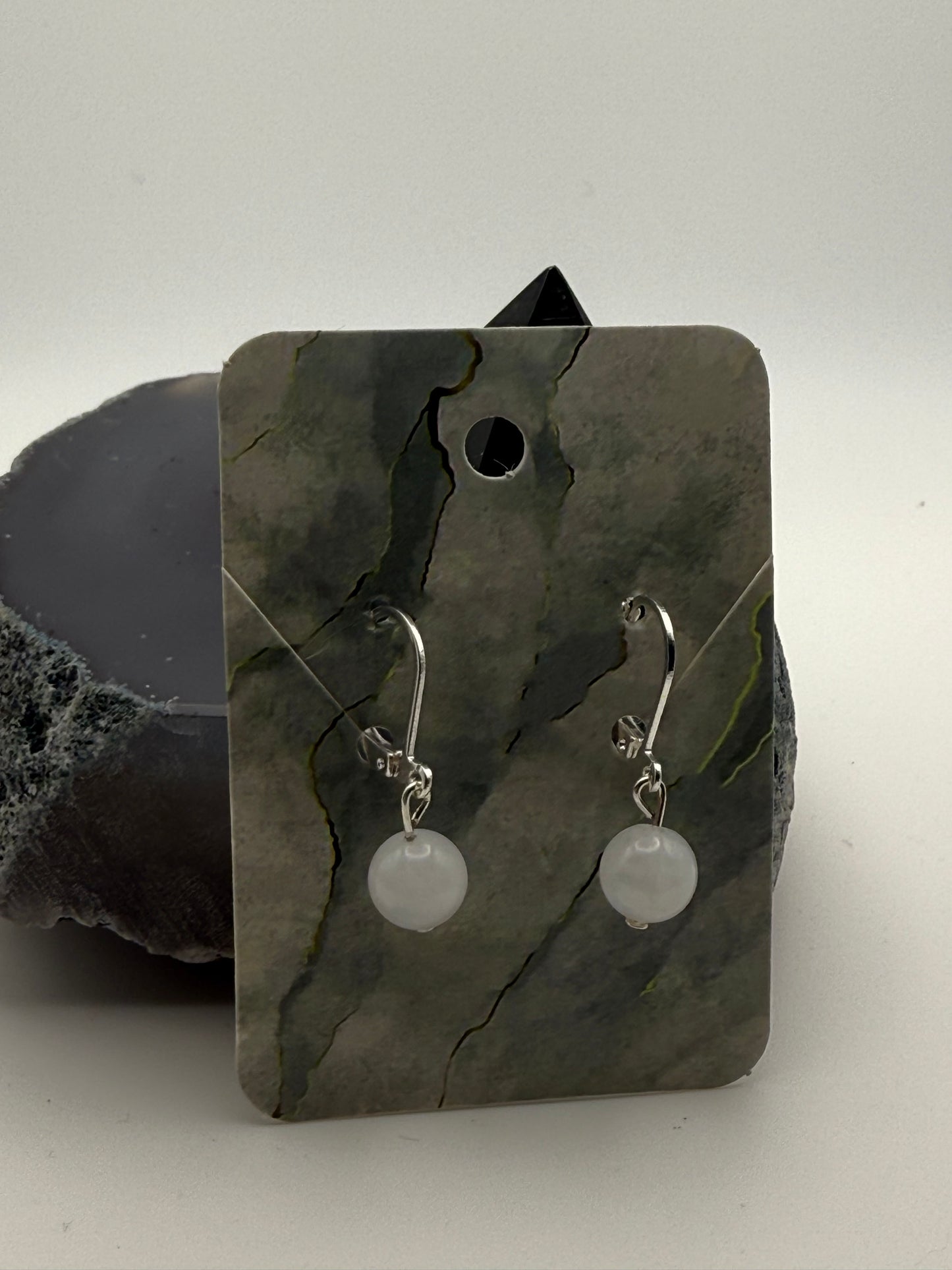 Lunar Light Earrings – Moonstone on Sterling Silver French Wire Hooks