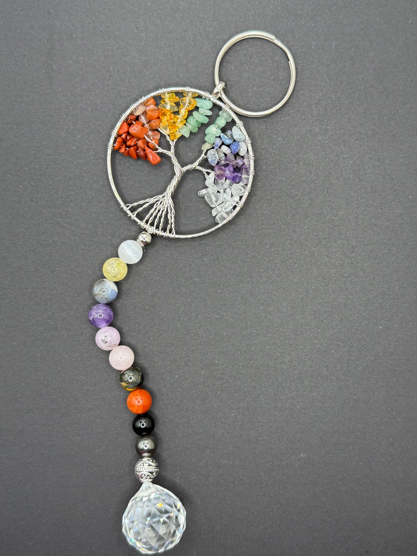 Tree of Life Suncatcher - Wire wrapped Tree of life with Chakra Stones