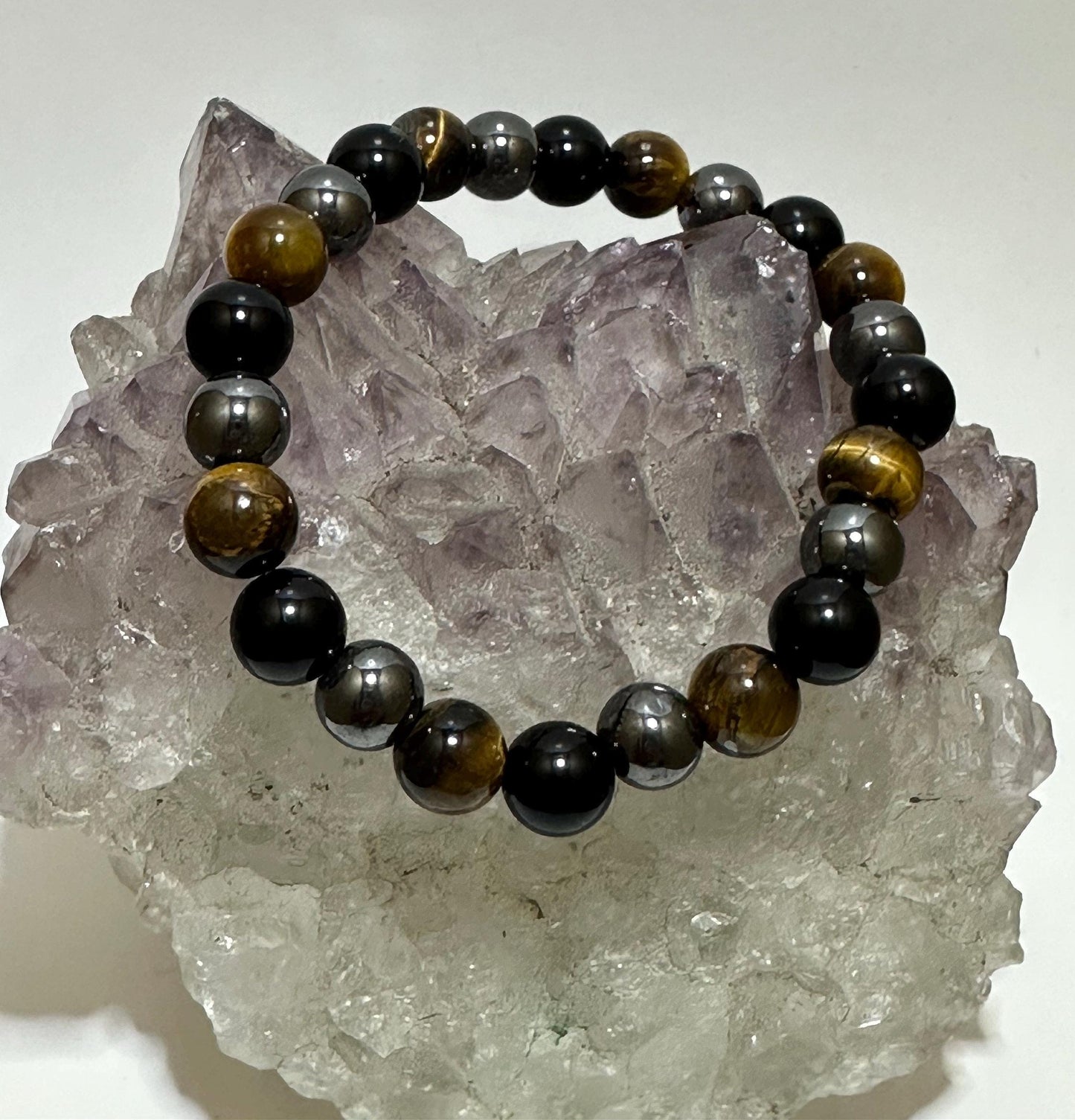 Guardian Trinity Triple Protection Bracelet - Tiger's Eye, Obsidian & Hematite
