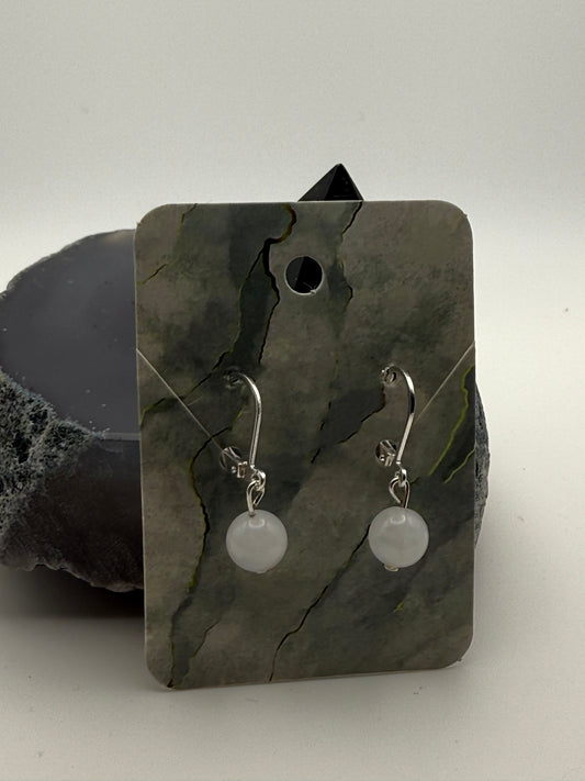 Lunar Light Earrings – Moonstone on Sterling Silver French Wire Hooks