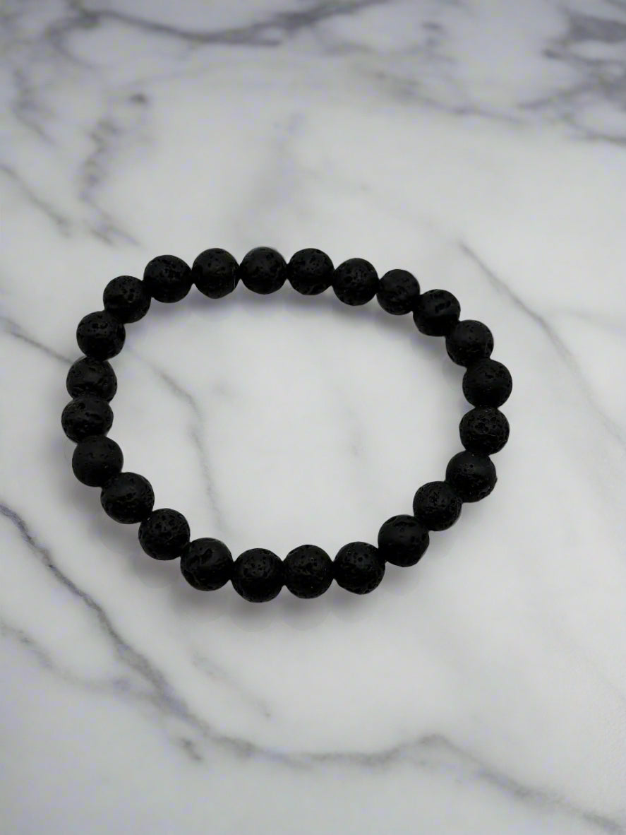 Earthy Essence Essential Oil Diffuser Bracelet - Black Lava Stone