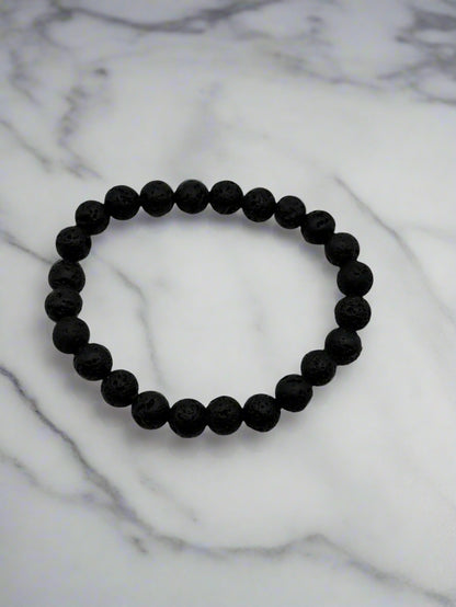 Earthy Essence Essential Oil Diffuser Bracelet - Black Lava Stone