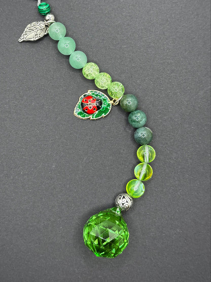 Garden Whimsy - Aventurine& Moss Agate Suncatcher