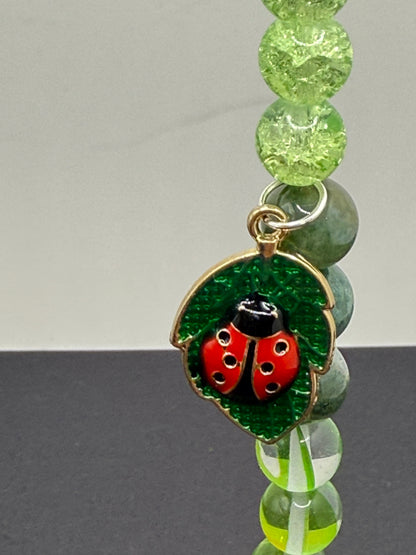 Garden Whimsy - Aventurine& Moss Agate Suncatcher