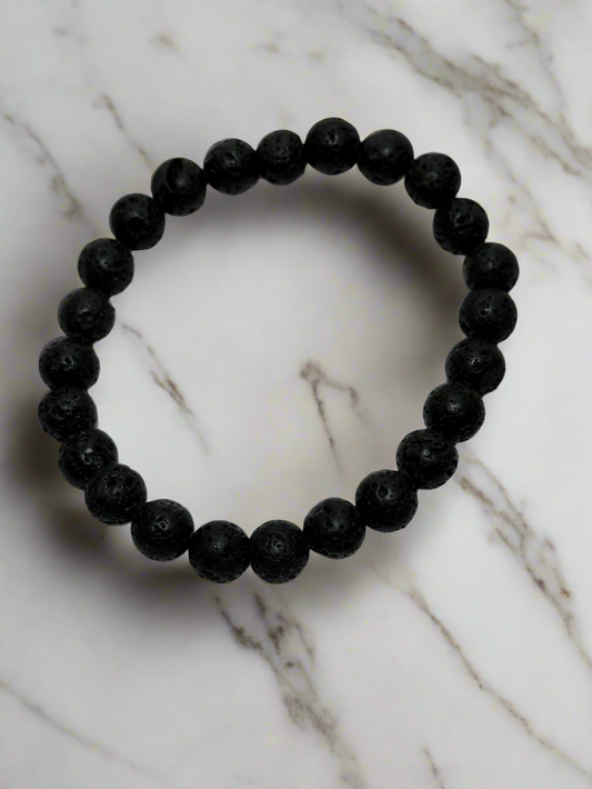 Earthy Essence Essential Oil Diffuser Bracelet - Black Lava Stone